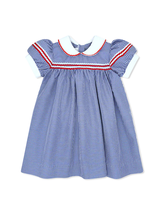 Lullaby Set Kendall Dress- Riley Royal Mini gigham