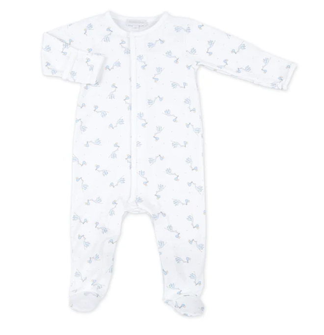 Magnolia baby Worth the Wait Printed Zip Footie - Blue